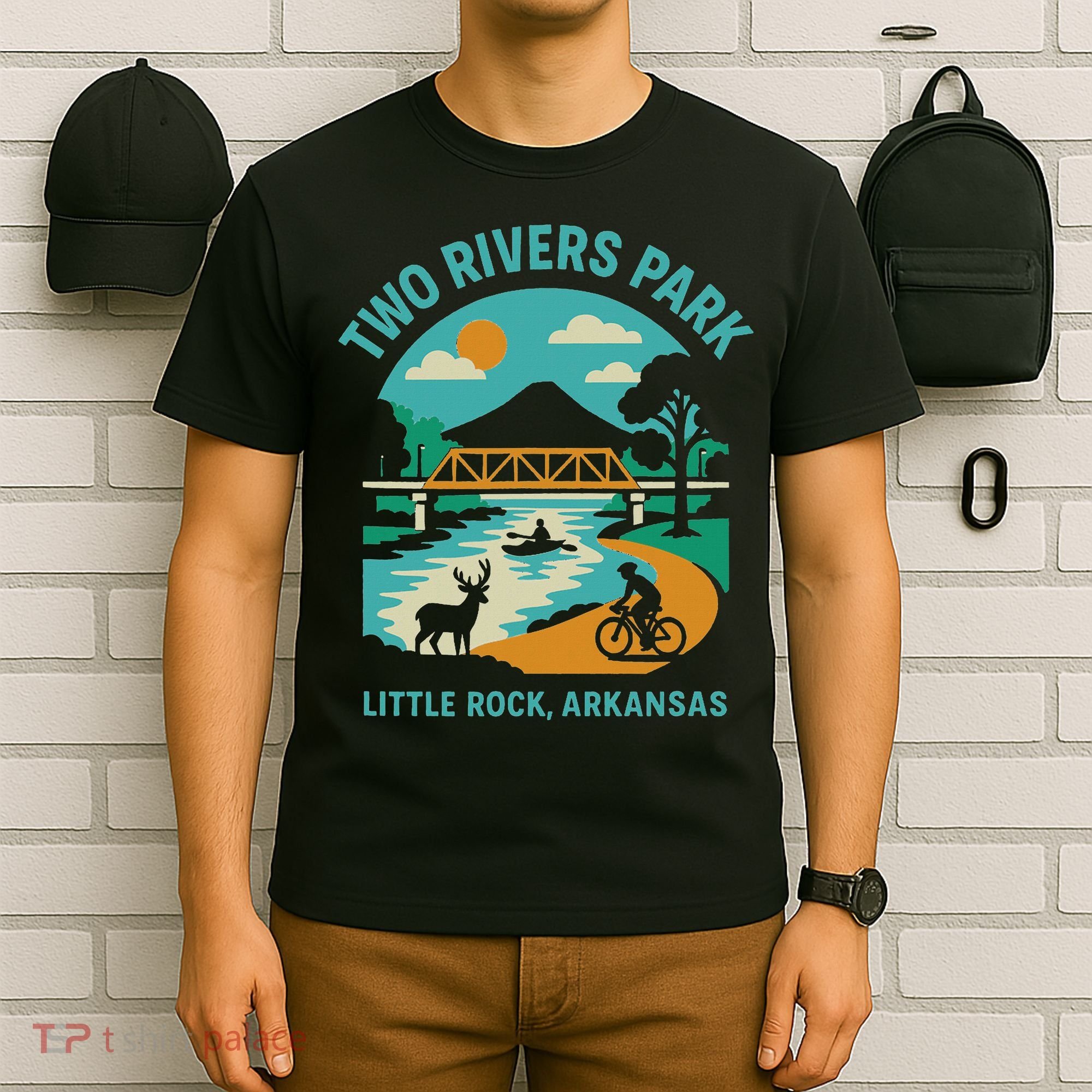 Two Rivers Park In Little Rock, Arkansas, Bridge View T-Shirt