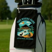 Two Rivers Park In Little Rock, Arkansas, Bridge View Golf Towel thumb 2