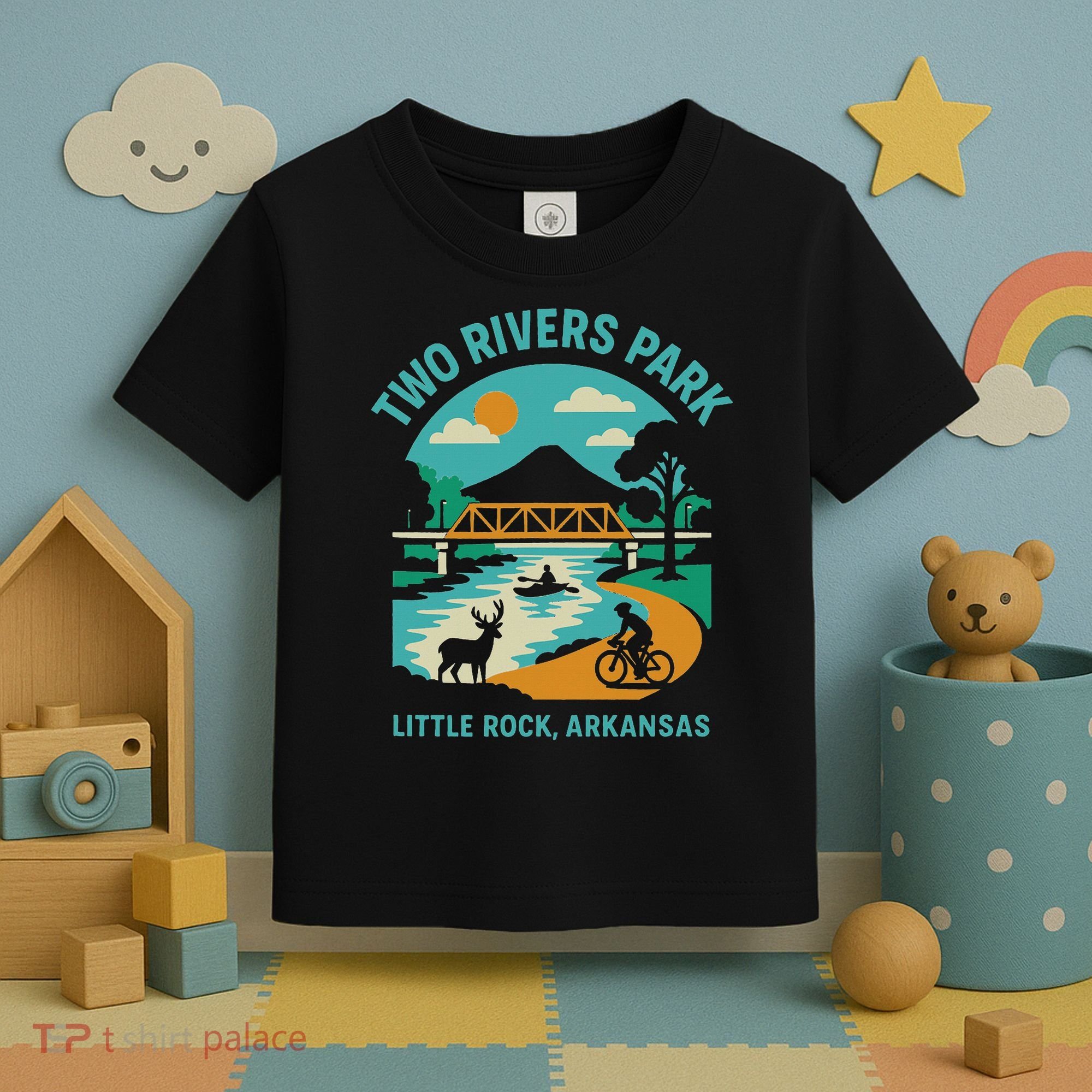 Two Rivers Park In Little Rock, Arkansas, Bridge View Toddler T-Shirt