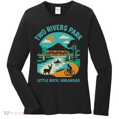 Two Rivers Park In Little Rock, Arkansas, Bridge View Women's Long Sleeve Shirt