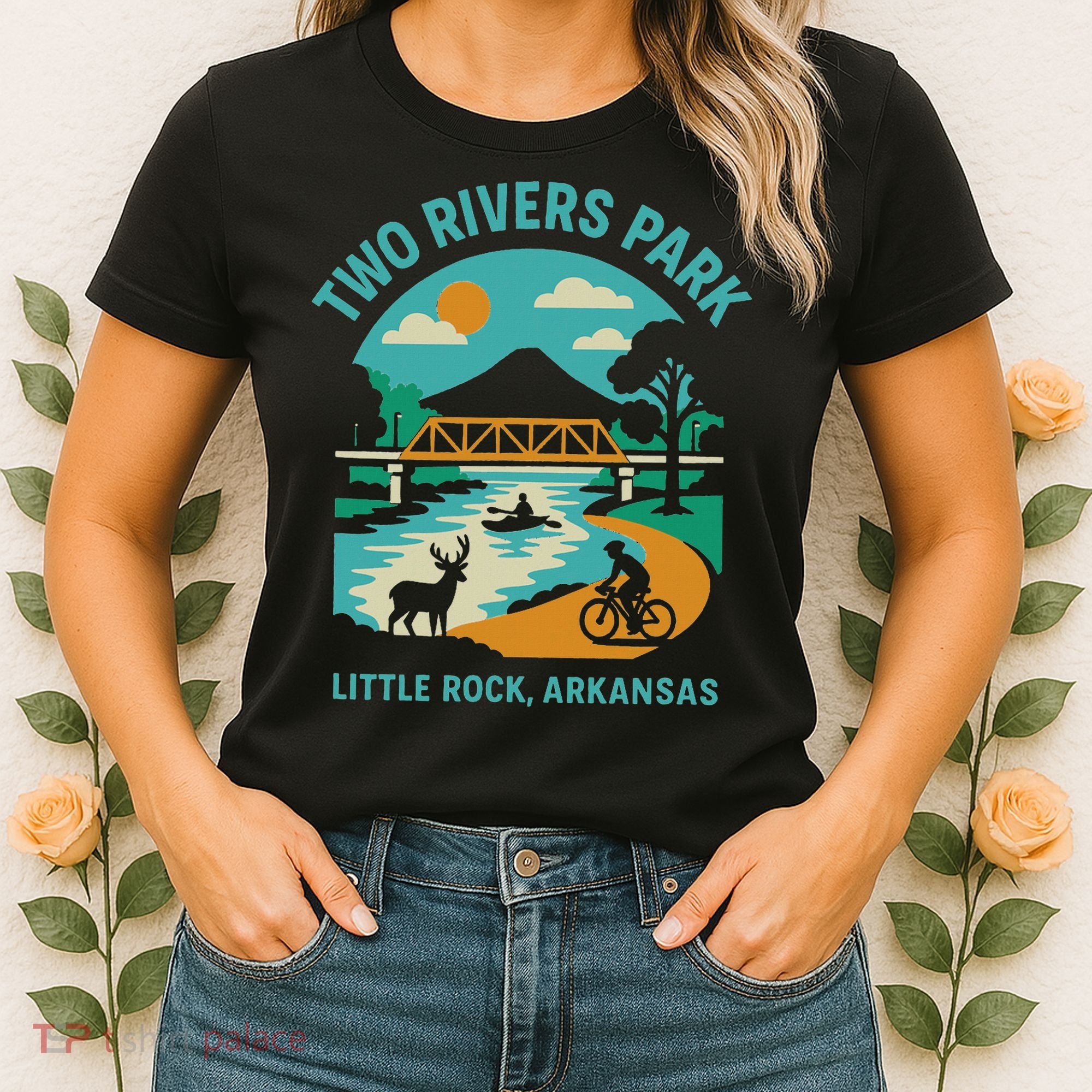 Two Rivers Park In Little Rock, Arkansas, Bridge View Women's T-Shirt