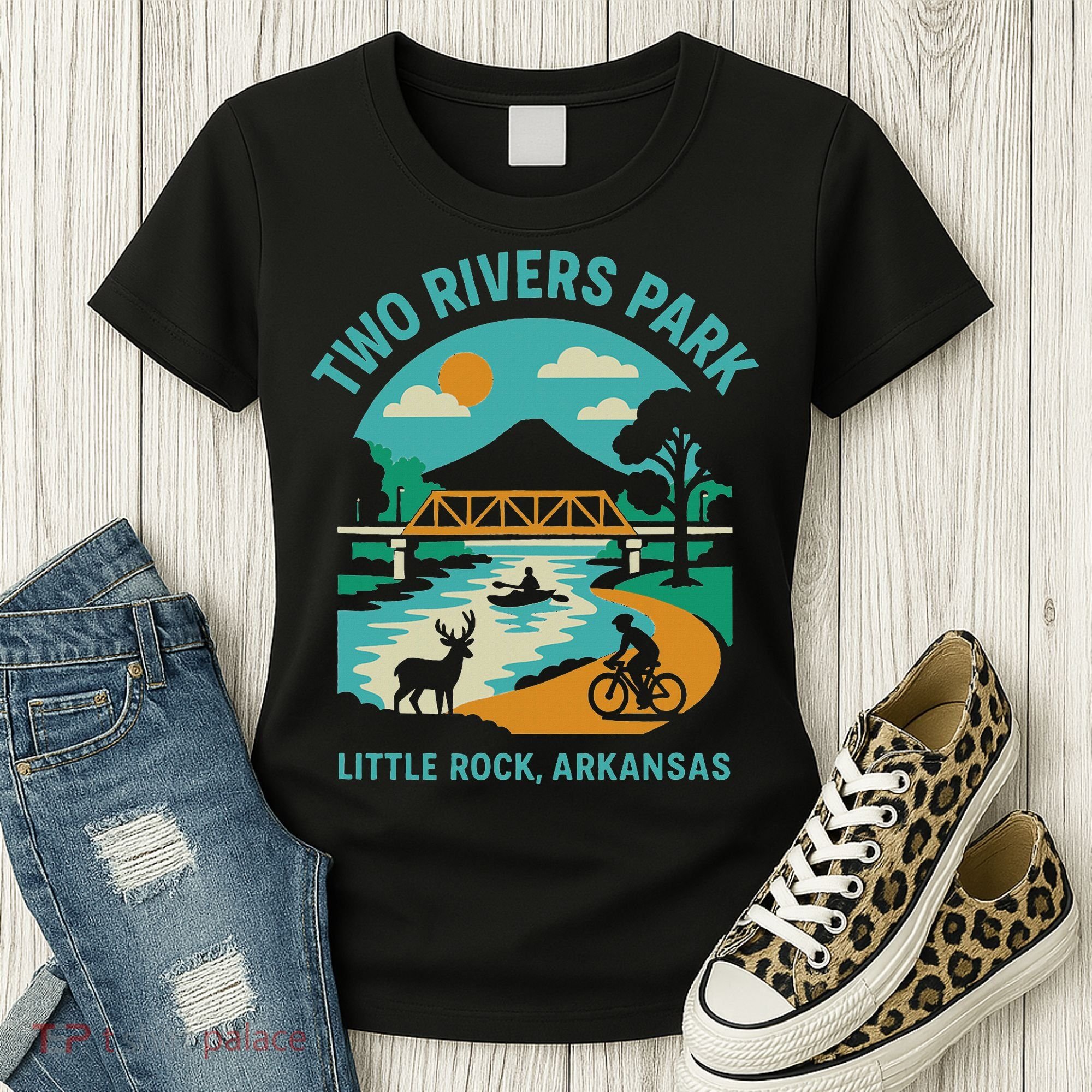 Two Rivers Park In Little Rock, Arkansas, Bridge View Women's T-Shirt