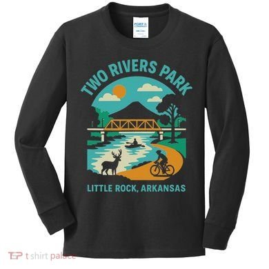 Two Rivers Park In Little Rock, Arkansas, Bridge View Kids Long Sleeve Shirt