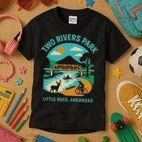 Two Rivers Park In Little Rock, Arkansas, Bridge View Kids T-Shirt thumb 3