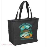 Two Rivers Park In Little Rock, Arkansas, Bridge View Tote Bag thumb 2