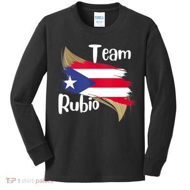 Team Rubio Puerto Rico PR Flag Pride Kids Long Sleeve Shirt
