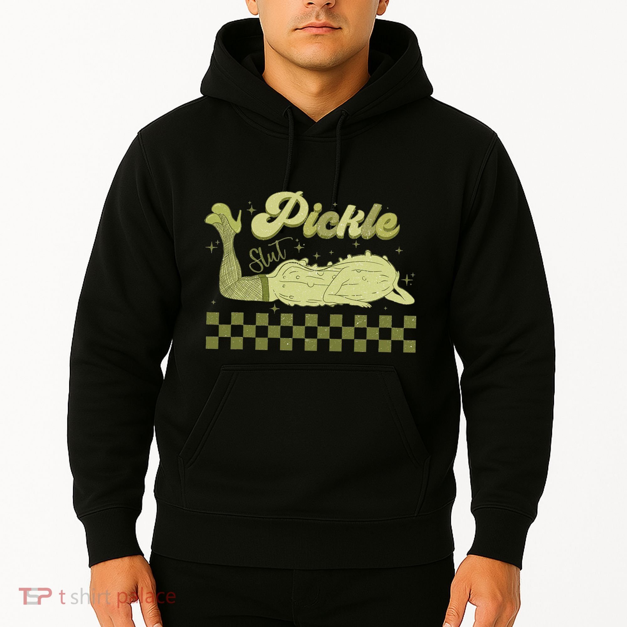 Trendy Retro Pickle Slut Funny Food Apparel Canned Pickle Hoodie
