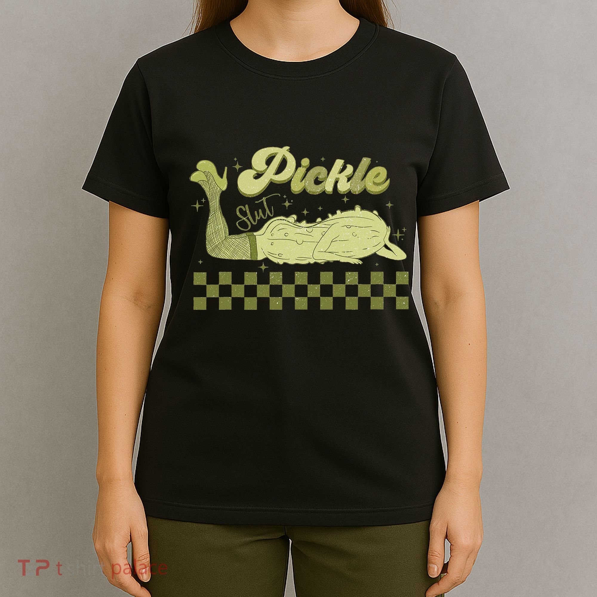 Trendy Retro Pickle Slut Funny Food Apparel Canned Pickle T-Shirt