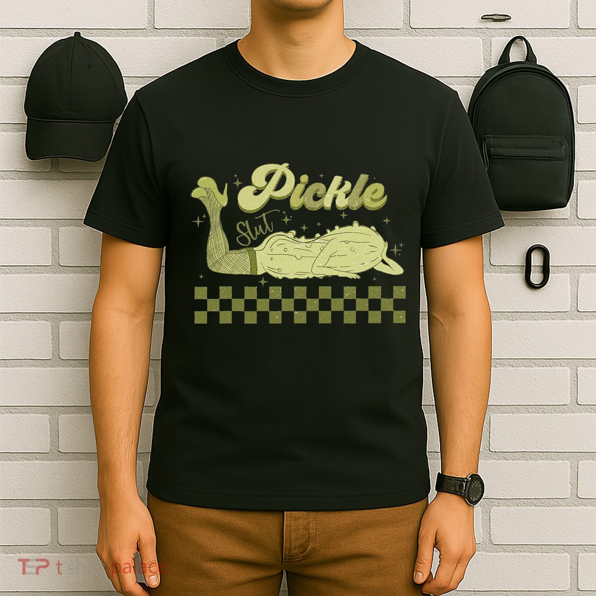 Trendy Retro Pickle Slut Funny Food Apparel Canned Pickle T-Shirt