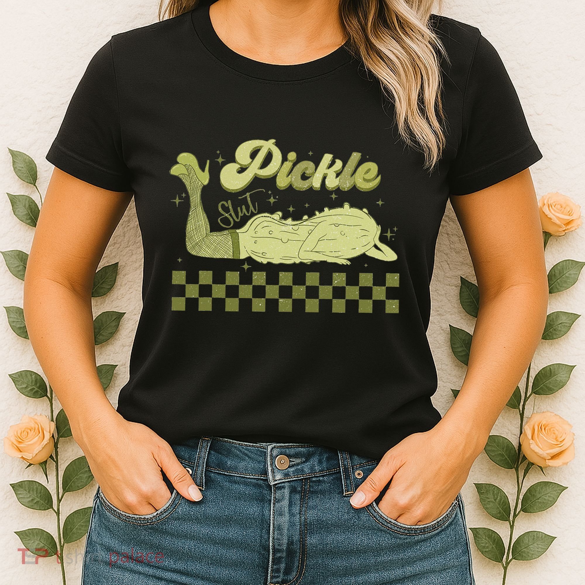 Trendy Retro Pickle Slut Funny Food Apparel Canned Pickle Women's T-Shirt