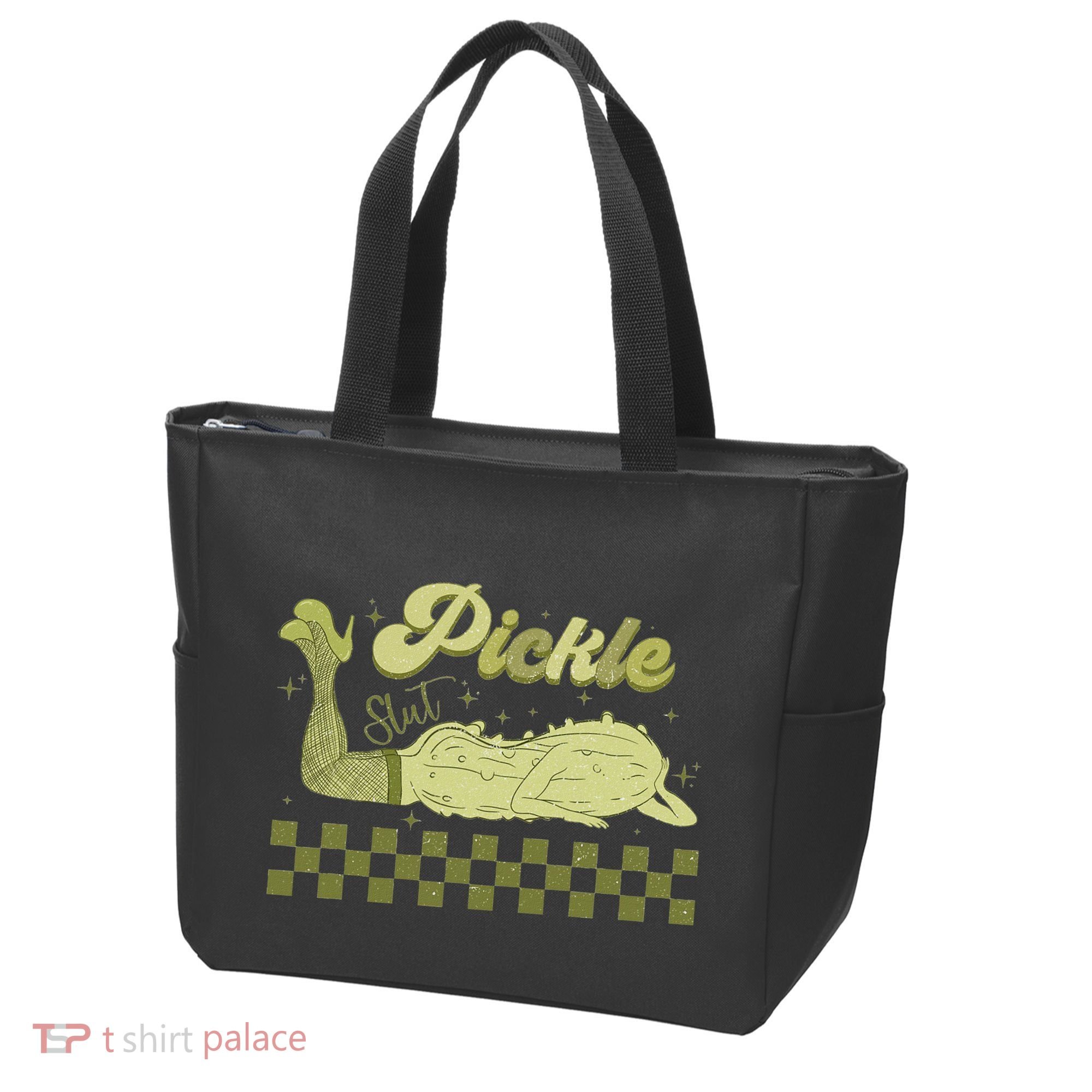 Trendy Retro Pickle Slut Funny Food Apparel Canned Pickle Tote Bag