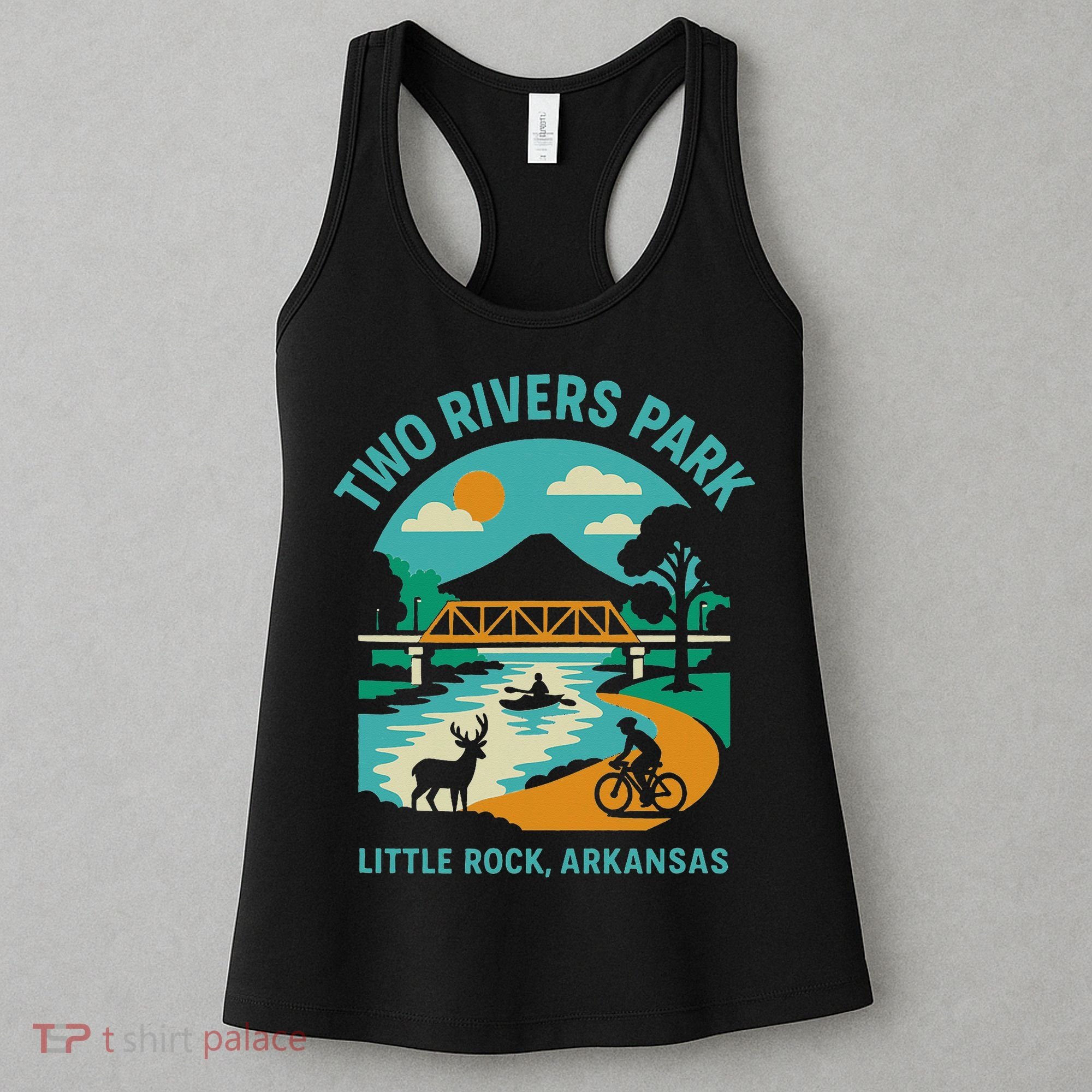 Two Rivers Park In Little Rock Arkansas Bridge View Gift Women's Tank Top