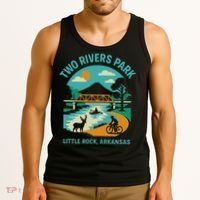 Two Rivers Park In Little Rock Arkansas Bridge View Gift Tank Top thumb 3