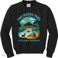 Two Rivers Park In Little Rock Arkansas Bridge View Gift Kids Sweatshirt thumb 0
