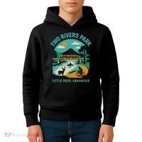 Two Rivers Park In Little Rock Arkansas Bridge View Gift Kids Hoodie thumb 4