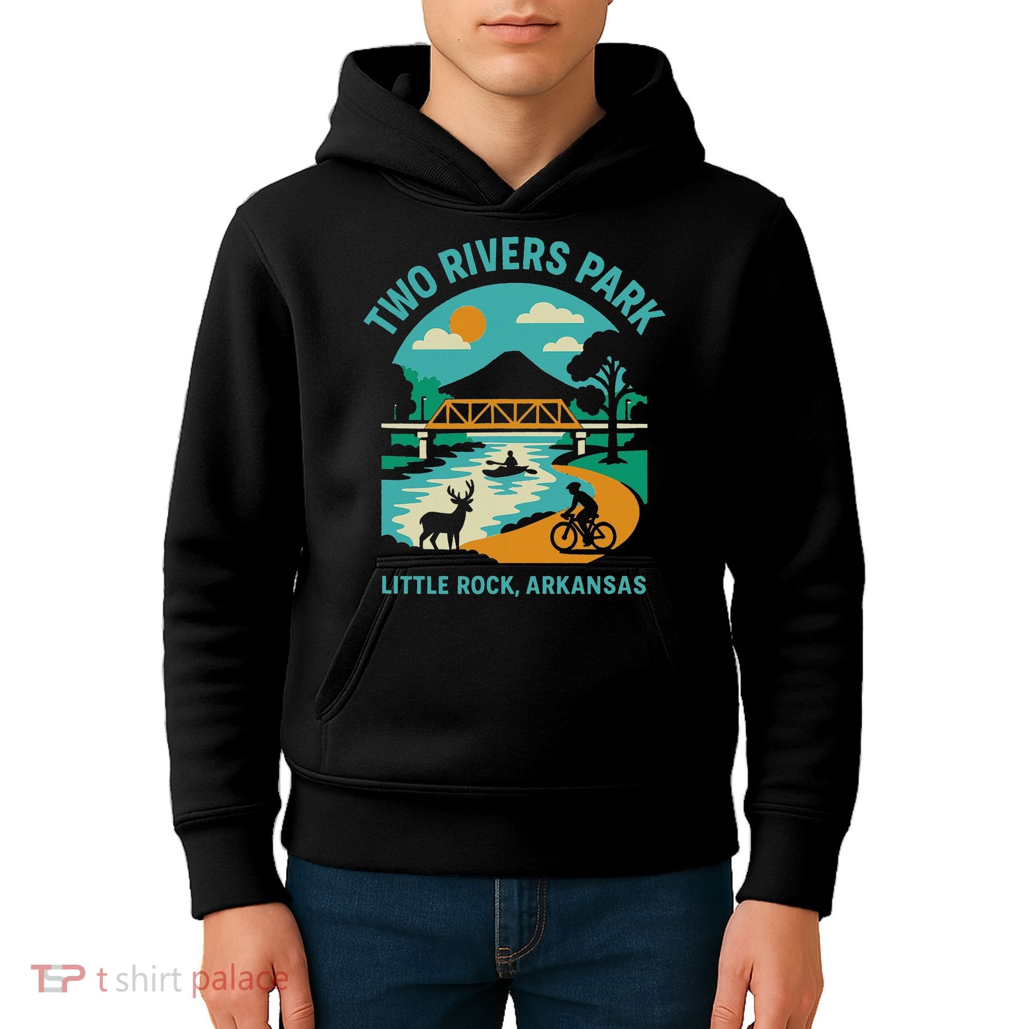 Two Rivers Park In Little Rock Arkansas Bridge View Gift Kids Hoodie