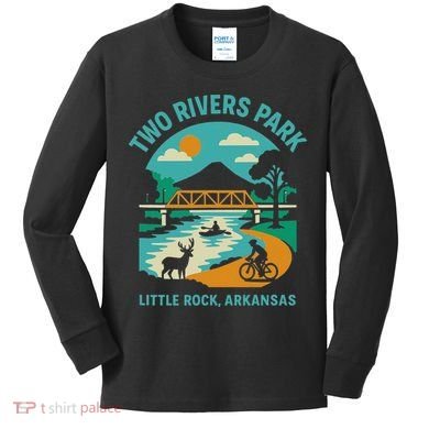 Two Rivers Park In Little Rock Arkansas Bridge View Gift Kids Long Sleeve Shirt
