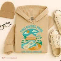 Two Rivers Park In Little Rock Arkansas Bridge View Gift Hoodie thumb 4