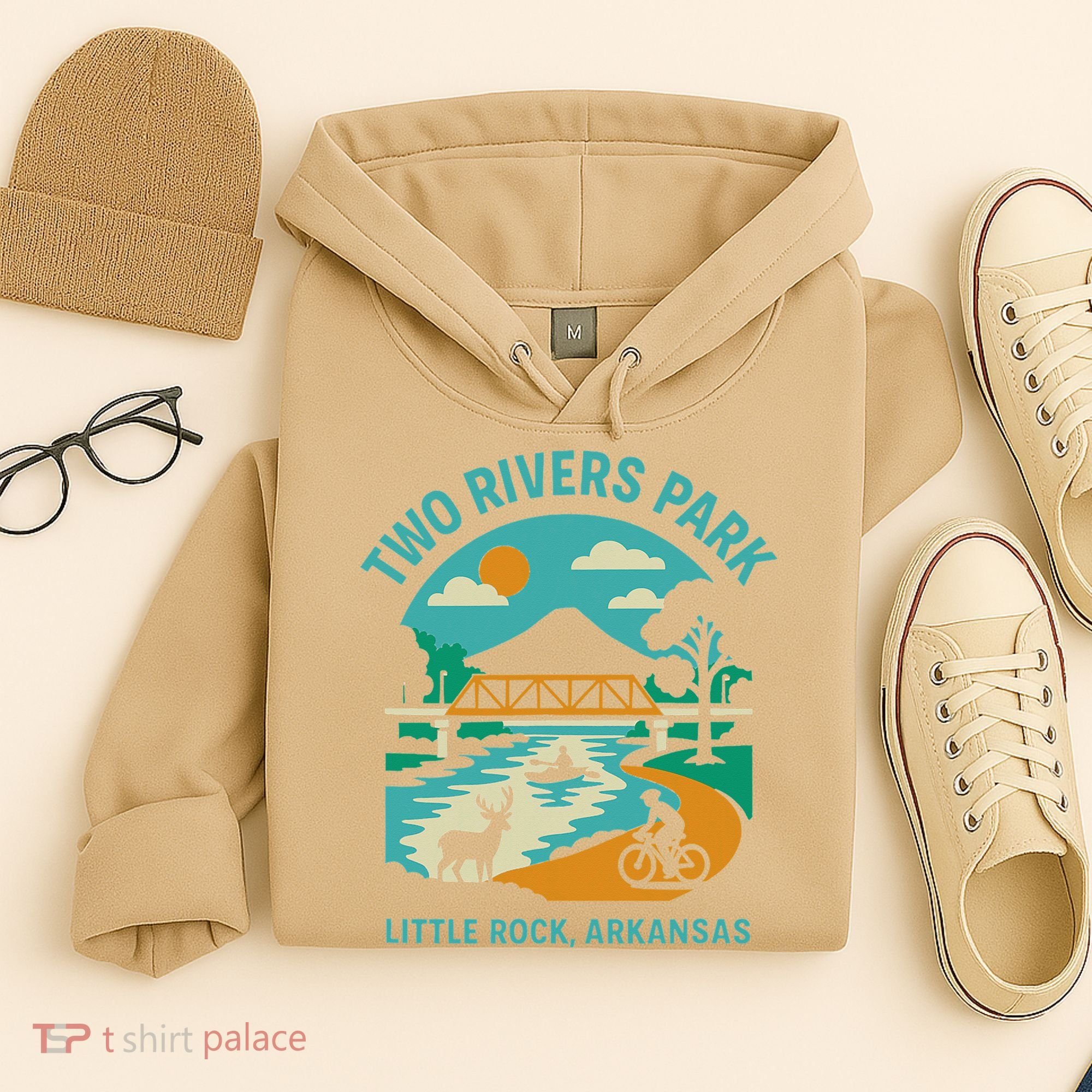 Two Rivers Park In Little Rock Arkansas Bridge View Gift Hoodie