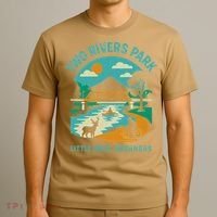 Two Rivers Park In Little Rock Arkansas Bridge View Gift T-Shirt thumb 3