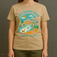 Two Rivers Park In Little Rock Arkansas Bridge View Gift T-Shirt thumb 4