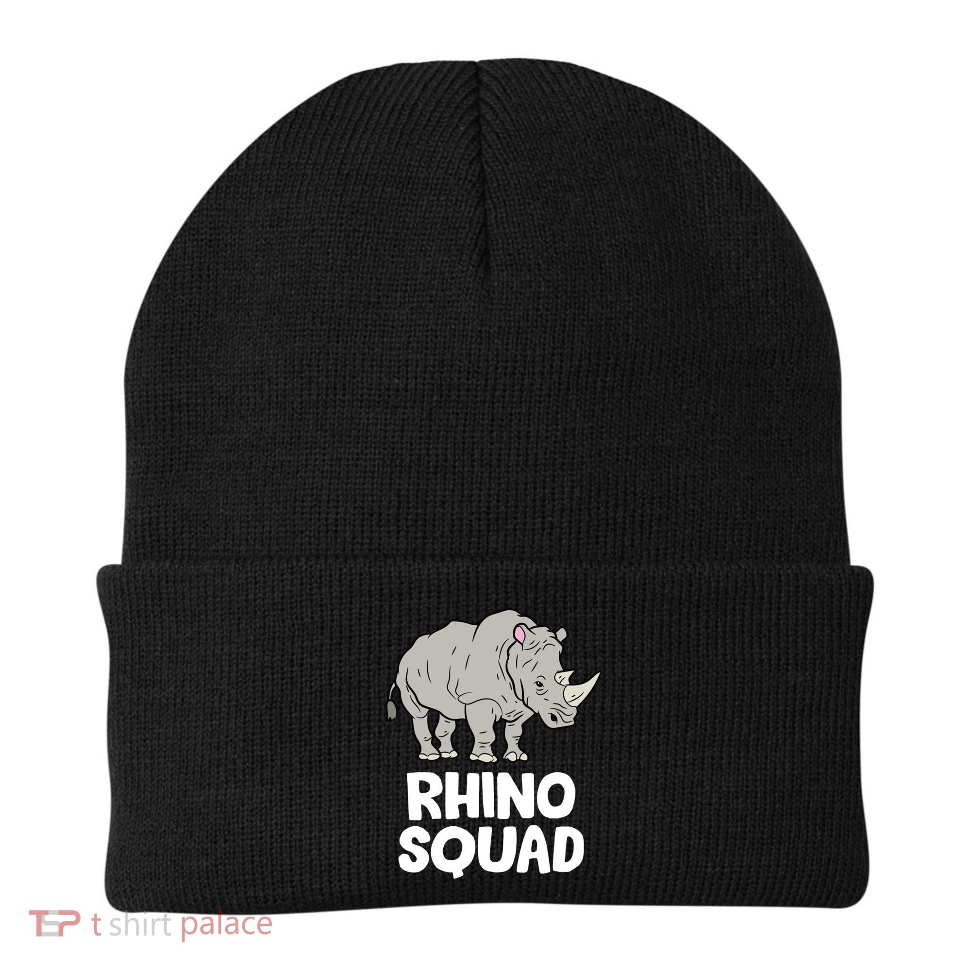 Team Rhino Rhino Squad Love Rhinoceros Gift Beanie