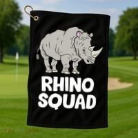 Team Rhino Rhino Squad Love Rhinoceros Gift Golf Towel thumb 1