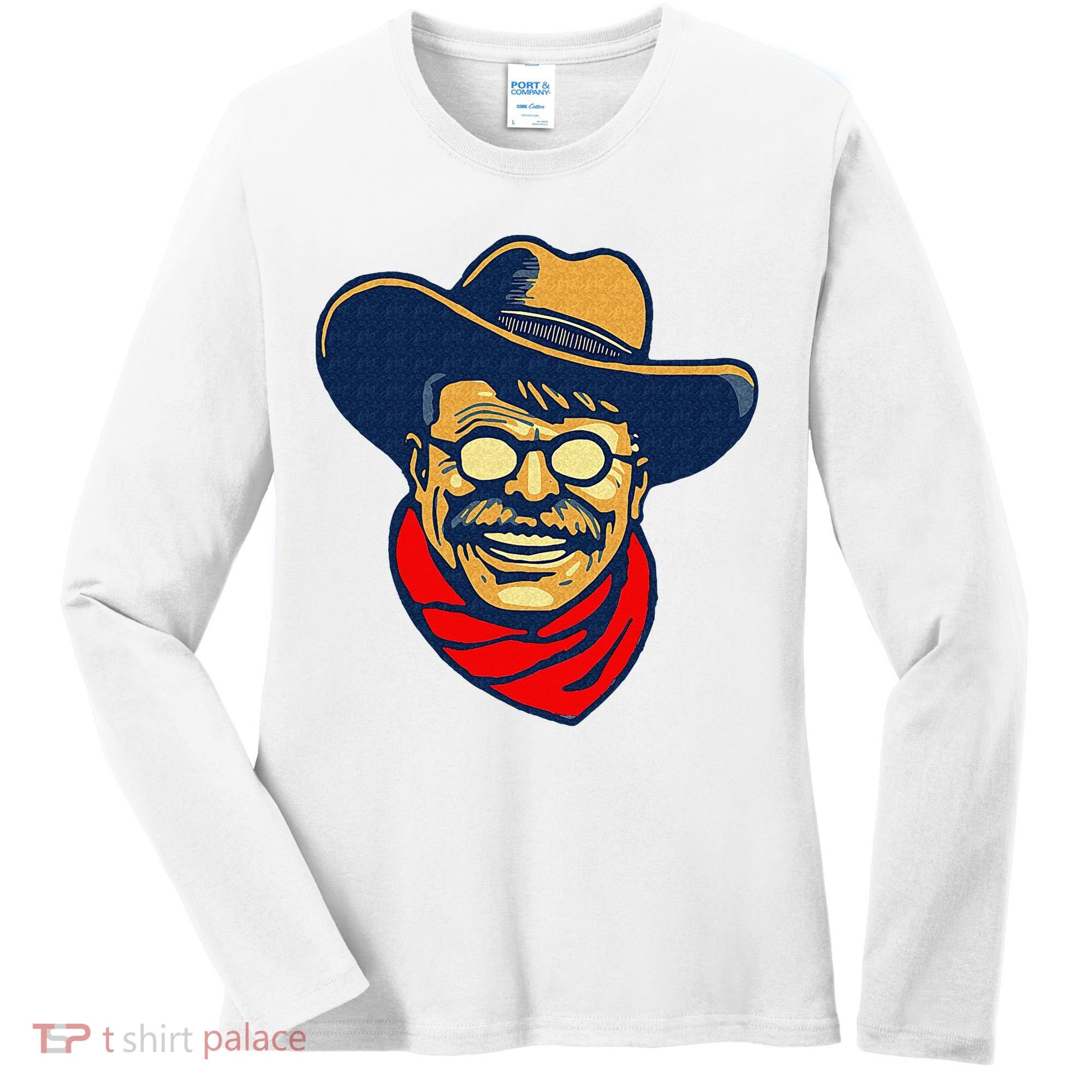 Teddy Roosevelt Rough Rider American National Parks Retro Women's Long Sleeve Shirt
