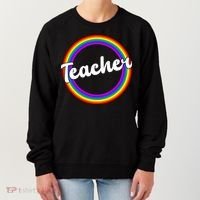 Teacher Rainbow Retro Gift For Teacher Women's Sweatshirt thumb 0