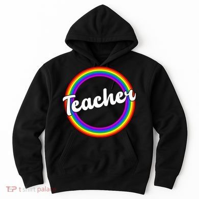 Teacher Rainbow Retro Gift For Teacher Hoodie