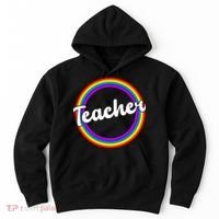 Teacher Rainbow Retro Gift For Teacher Hoodie thumb 0
