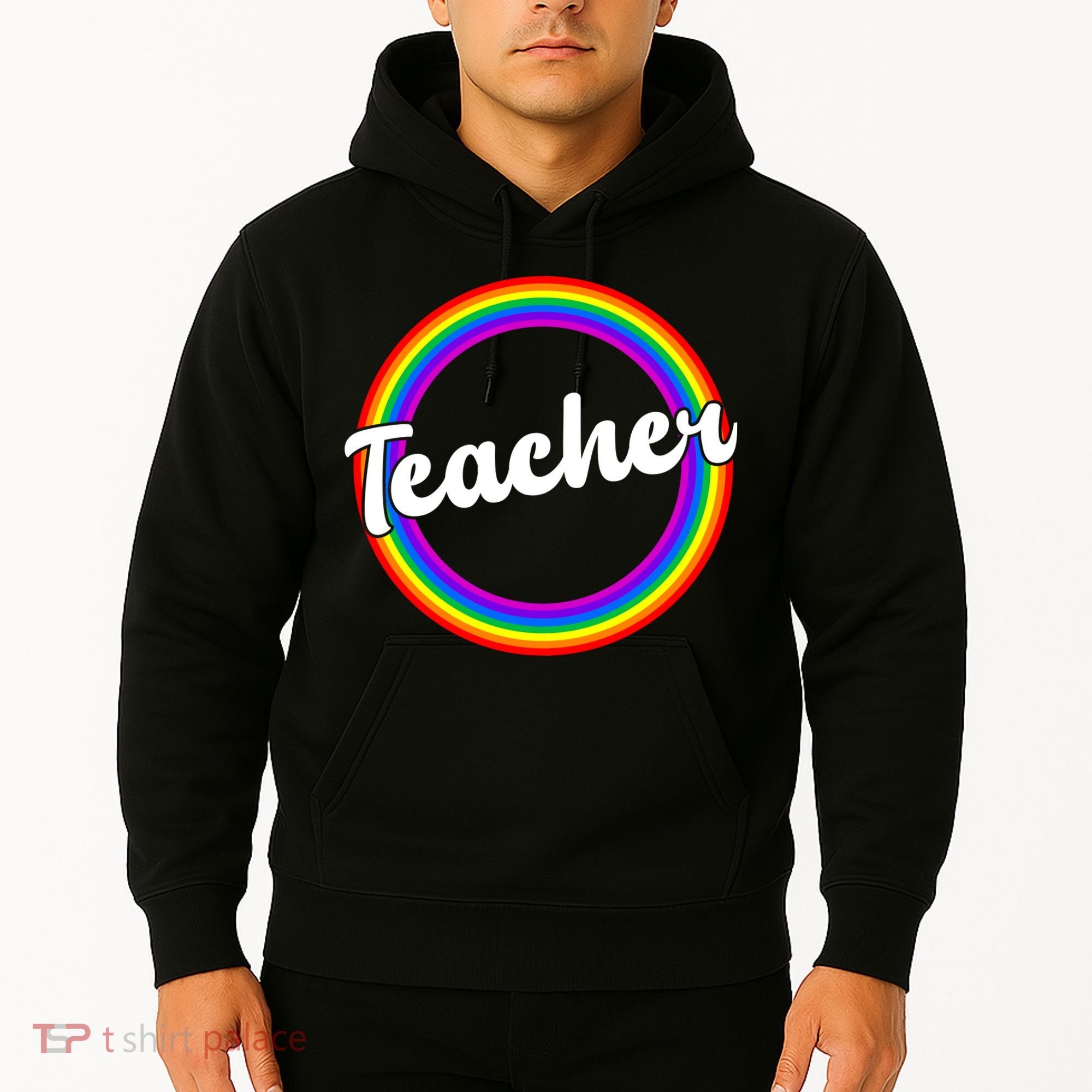 Teacher Rainbow Retro Gift For Teacher Hoodie
