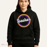 Teacher Rainbow Retro Gift For Teacher Hoodie thumb 5