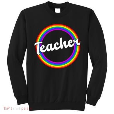 Teacher Rainbow Retro Gift For Teacher Sweatshirt