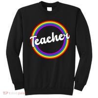 Teacher Rainbow Retro Gift For Teacher Sweatshirt thumb 0