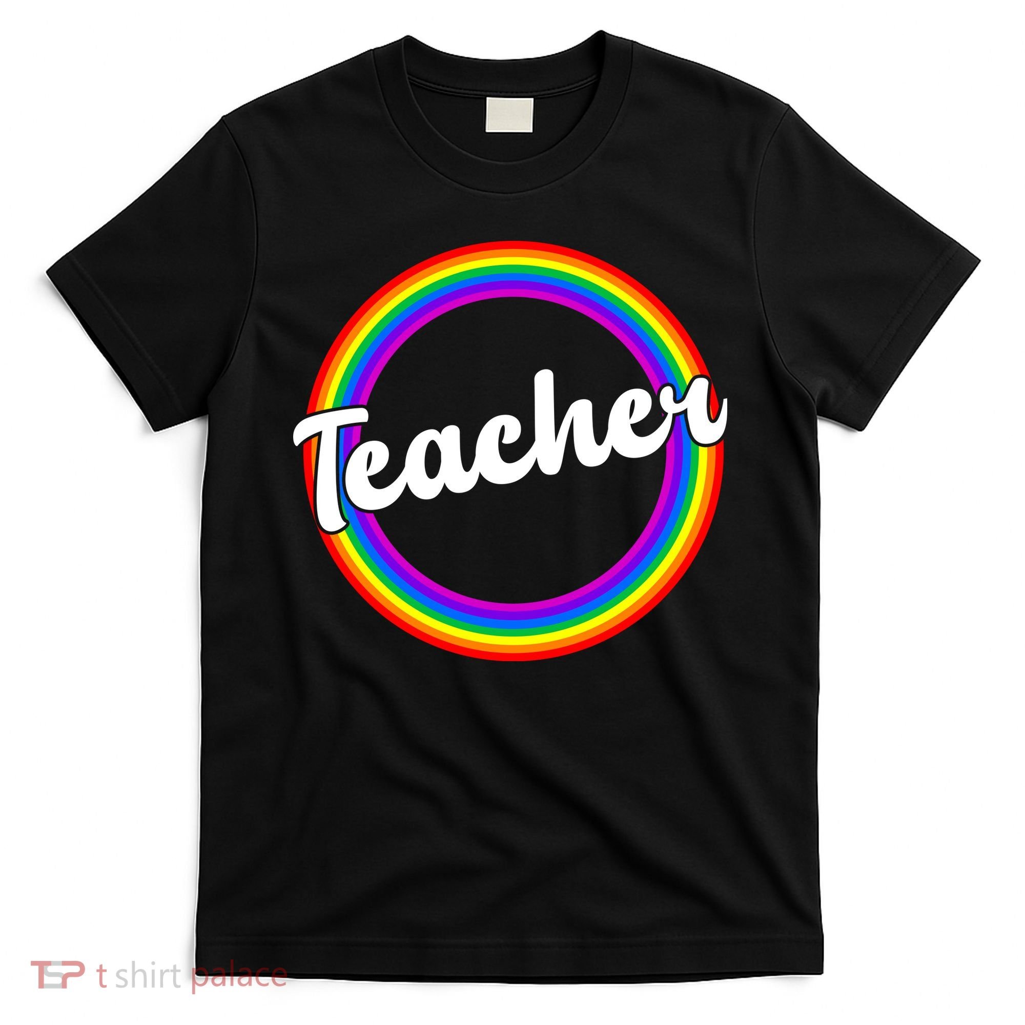 Teacher Rainbow Retro Gift For Teacher T-Shirt