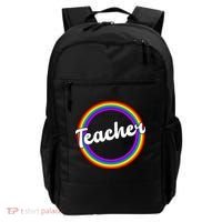 Teacher Rainbow Retro Gift For Teacher Backpack thumb 0