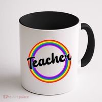 Teacher Rainbow Retro Gift For Teacher Coffee Mug thumb 1