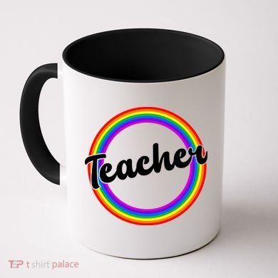 Teacher Rainbow Retro Gift For Teacher Coffee Mug
