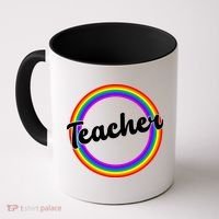 Teacher Rainbow Retro Gift For Teacher Coffee Mug thumb 0
