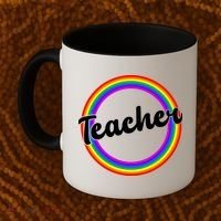 Teacher Rainbow Retro Gift For Teacher Coffee Mug thumb 2