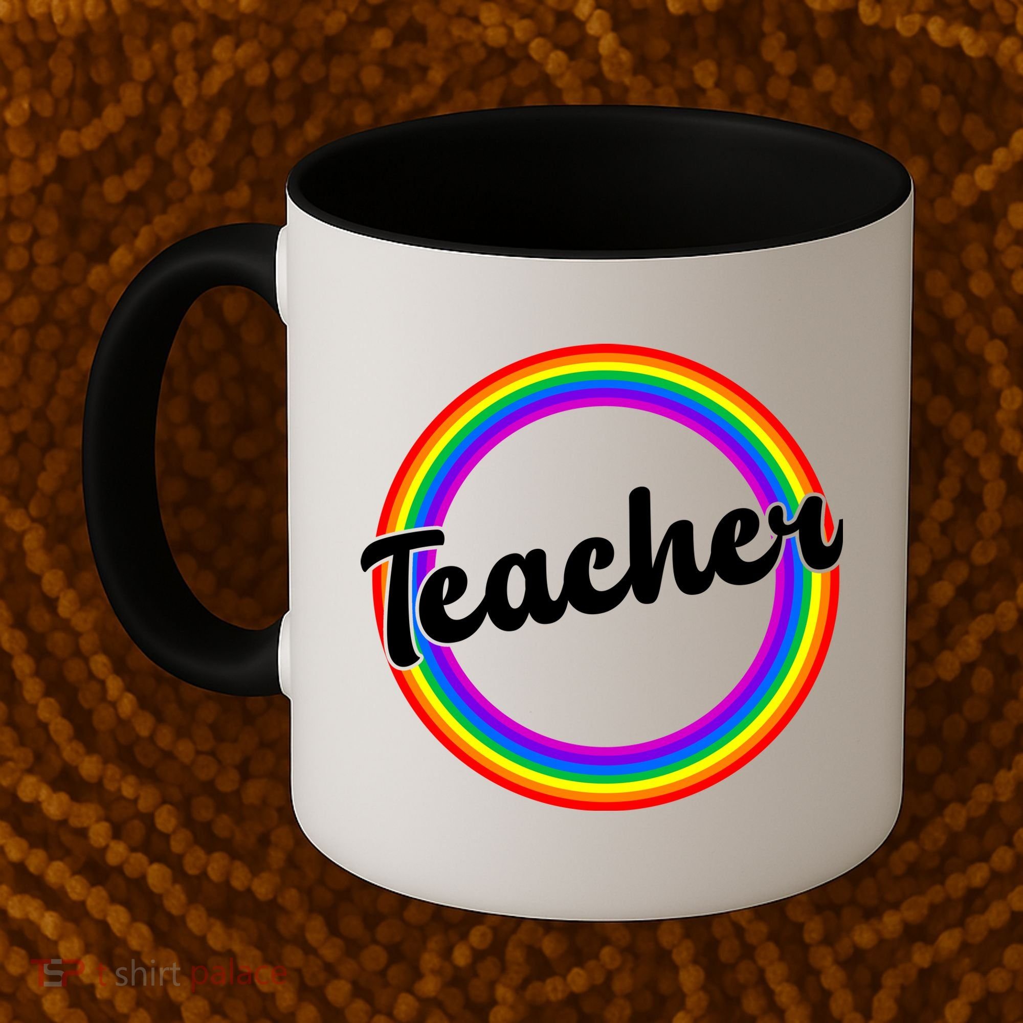 Teacher Rainbow Retro Gift For Teacher Coffee Mug