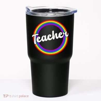 Teacher Rainbow Retro Gift For Teacher Tumbler