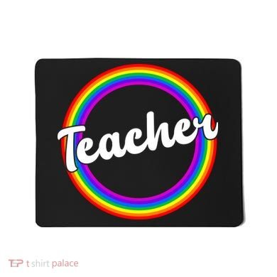 Teacher Rainbow Retro Gift For Teacher Mousepad