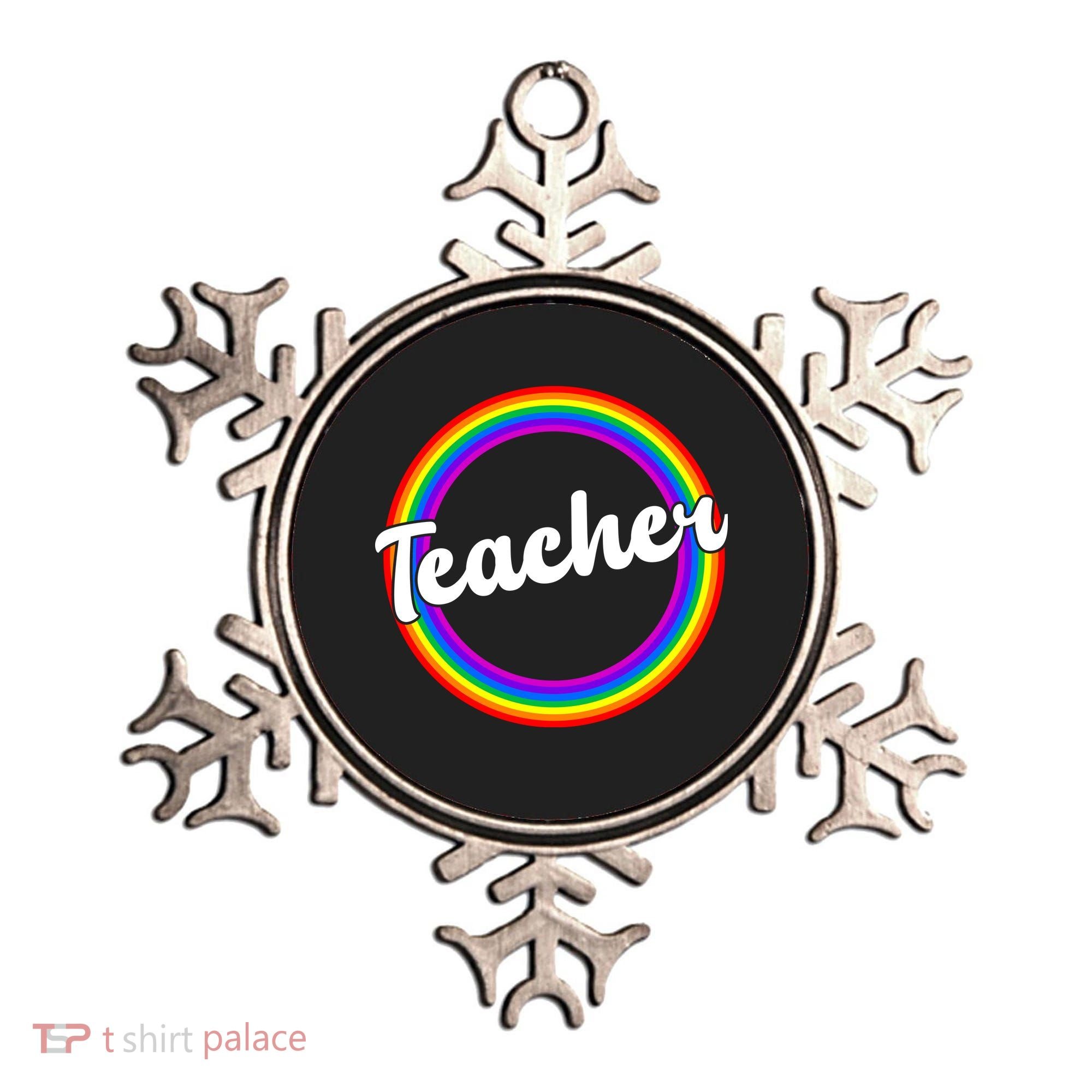 Teacher Rainbow Retro Gift For Teacher Ornament