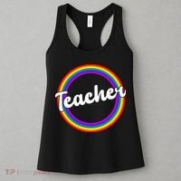 Teacher Rainbow Retro Gift For Teacher Women's Tank Top thumb 3