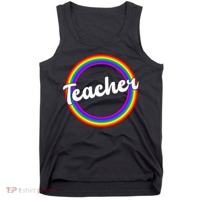 Teacher Rainbow Retro Gift For Teacher Tank Top