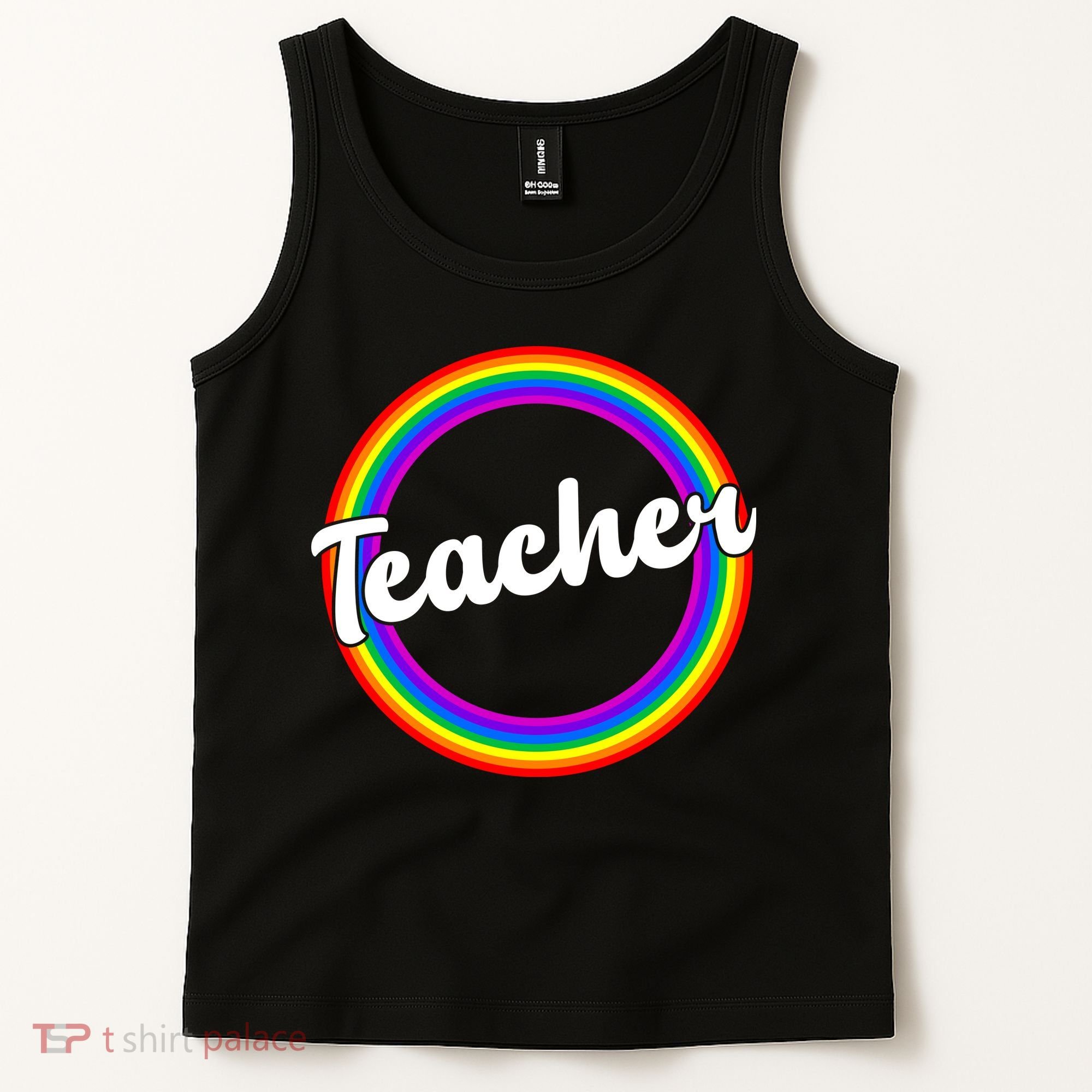 Teacher Rainbow Retro Gift For Teacher Tank Top