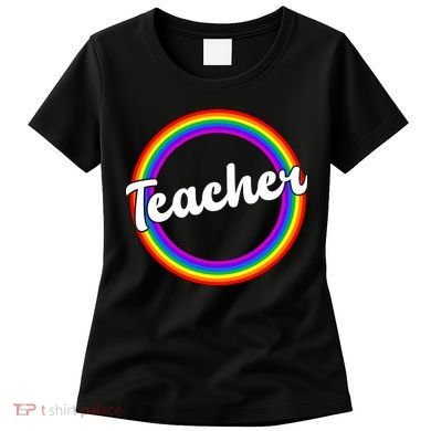 Teacher Rainbow Retro Gift For Teacher Women's T-Shirt
