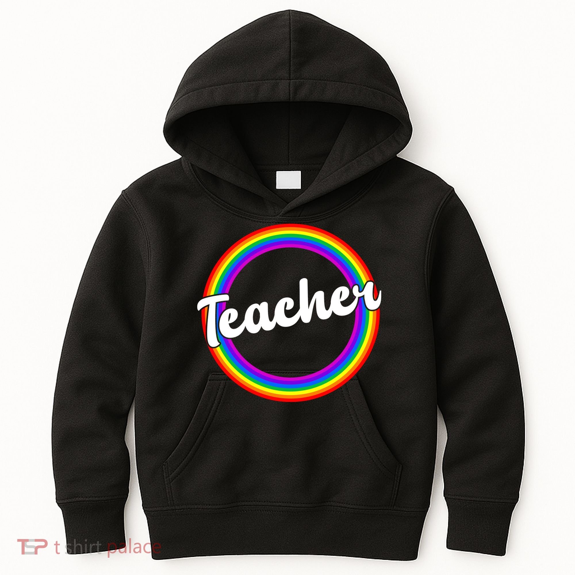 Teacher Rainbow Retro Gift For Teacher Kids Hoodie